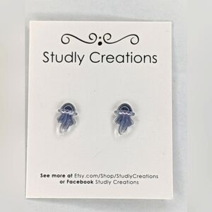 Studlycreations jellyfish irridecent sparkle mini earrings